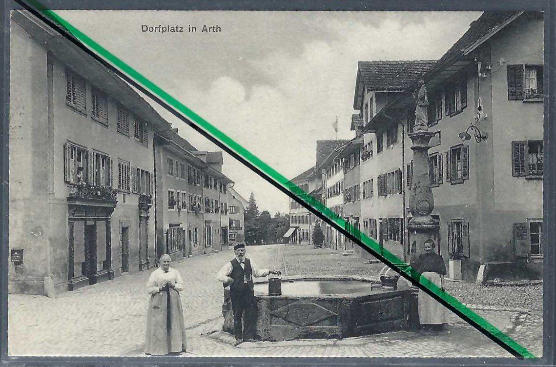 Cartoline postali: Arth. Dorfplatz. – Usato da Horw venduto da SwissSteamMemories