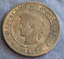 Münze 5 Centimes Frankreich 1872