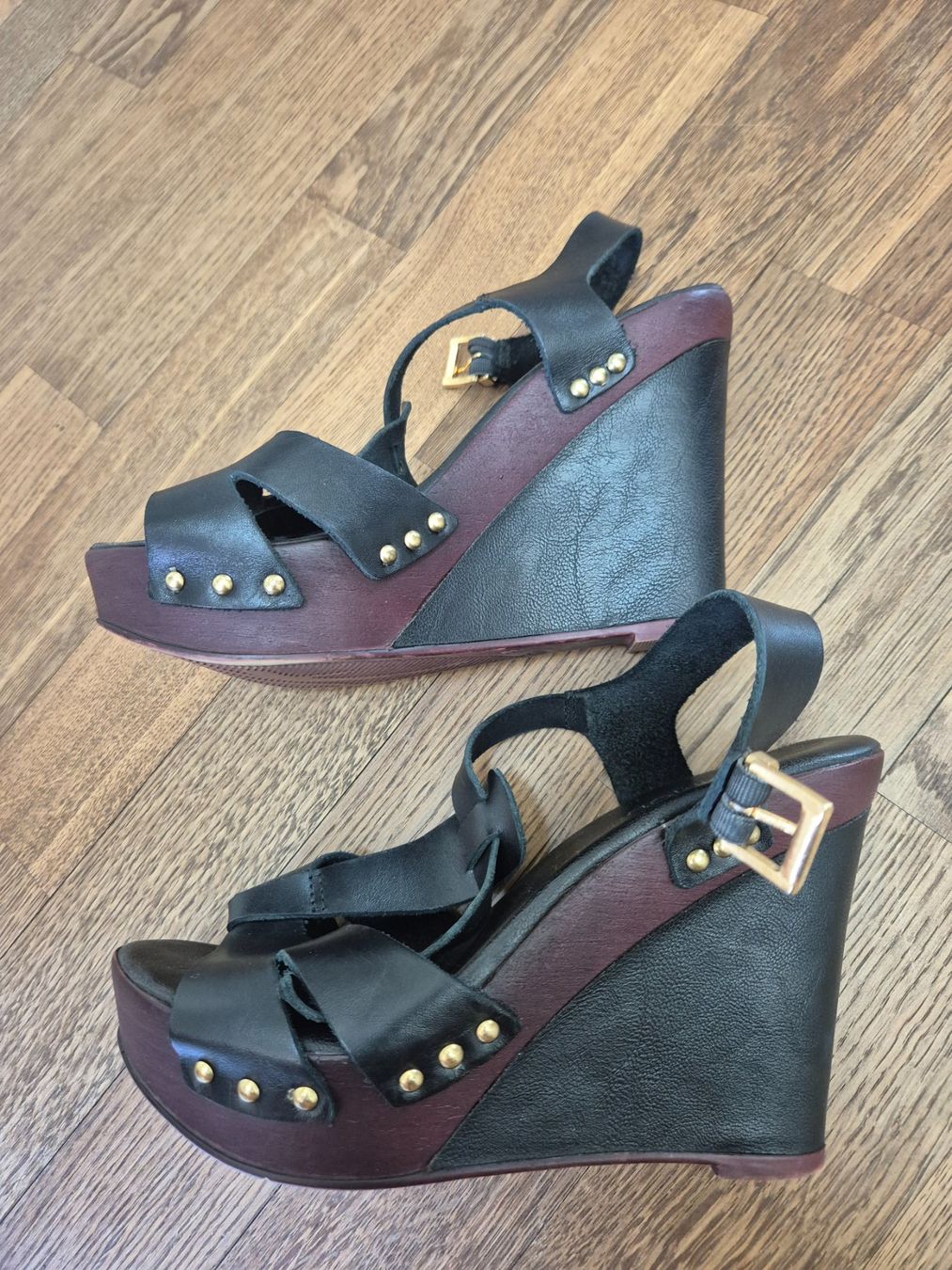 Chaussures femmes: Black leather platform sandals – D'occasion à Zürich par monadiederich 2