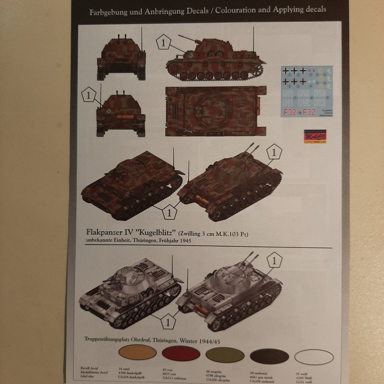 Kit di modellismo & Modellini statici: 55b ... Flakpanzer IV Kugelblitz ... Maco 7208 – Usato da Bonstetten venduto da Benibanny59 2