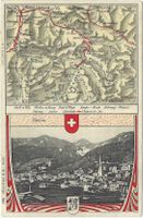 Davos und Ausschnitt von Landkarte