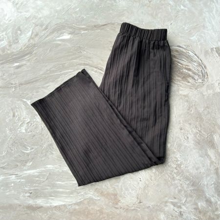Pantalon Palazzo Plissé Large noir Léger