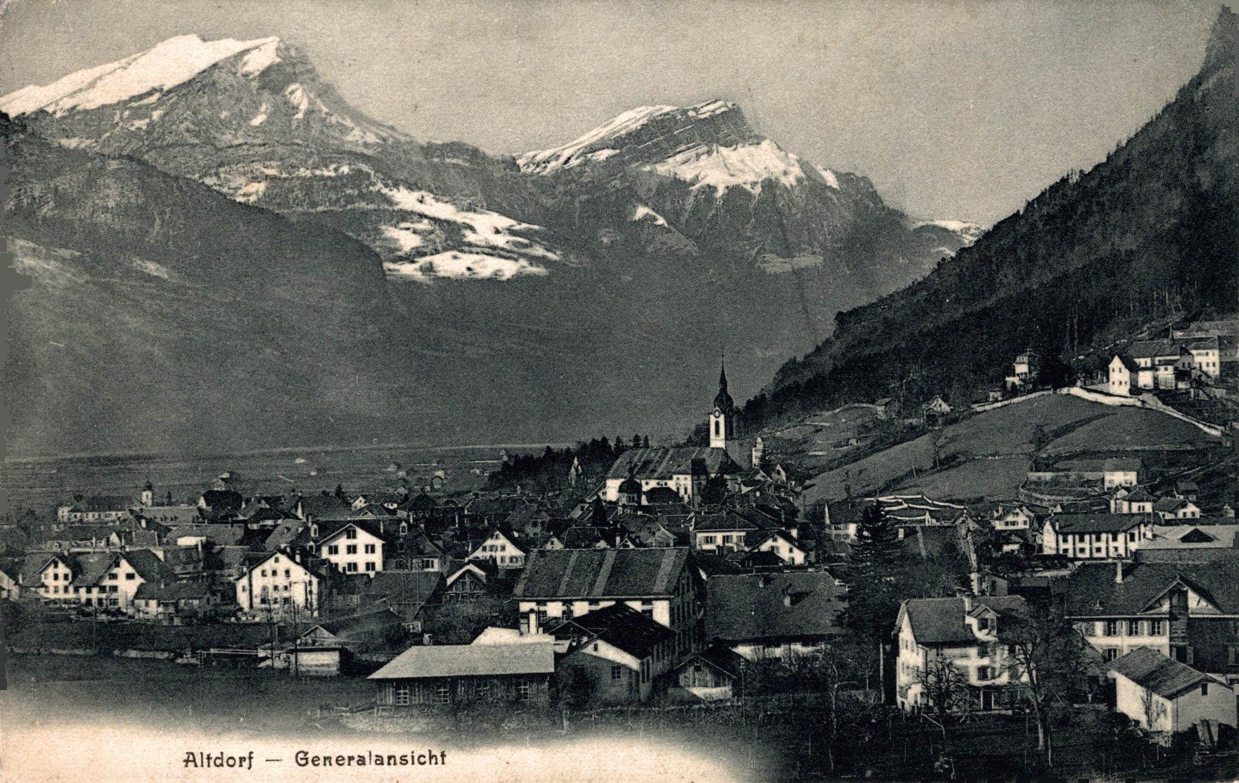 Cartoline postali: Altdorf. Generalansicht – Usato da Bronschhofen venduto da Astore