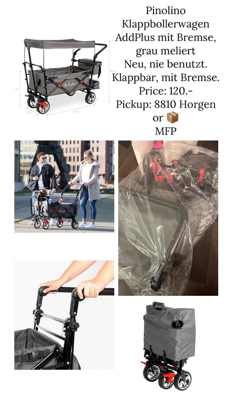 Carrozzine: NEU_Pinolino Klappbollerwagen AddPlus mit Bremse – Nuovo e nell'imballaggio originale da Horgen venduto da RenRio 1