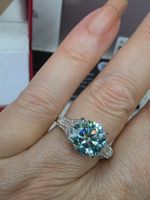 Bague argent avec diamant de moissanite de 3 ct certifié GRA