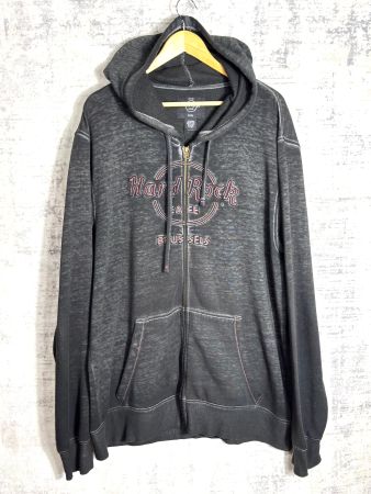 HARD ROCK CAFE "BRUSSELS" HOODIE ZIP UP SZ: XXXL