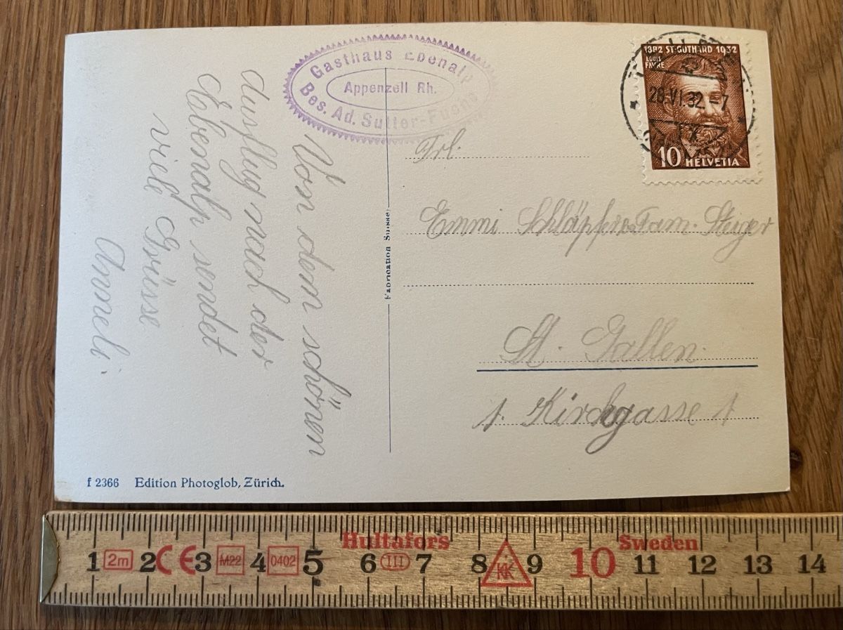 Cartoline postali: Antike Ansichtskarte Ebenalp Appenzeller – Usato da Waldstatt venduto da Cremschnitte 2