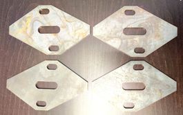 4x Stahlplatten Rautenform 20 x 12 cm Achse Brenderup