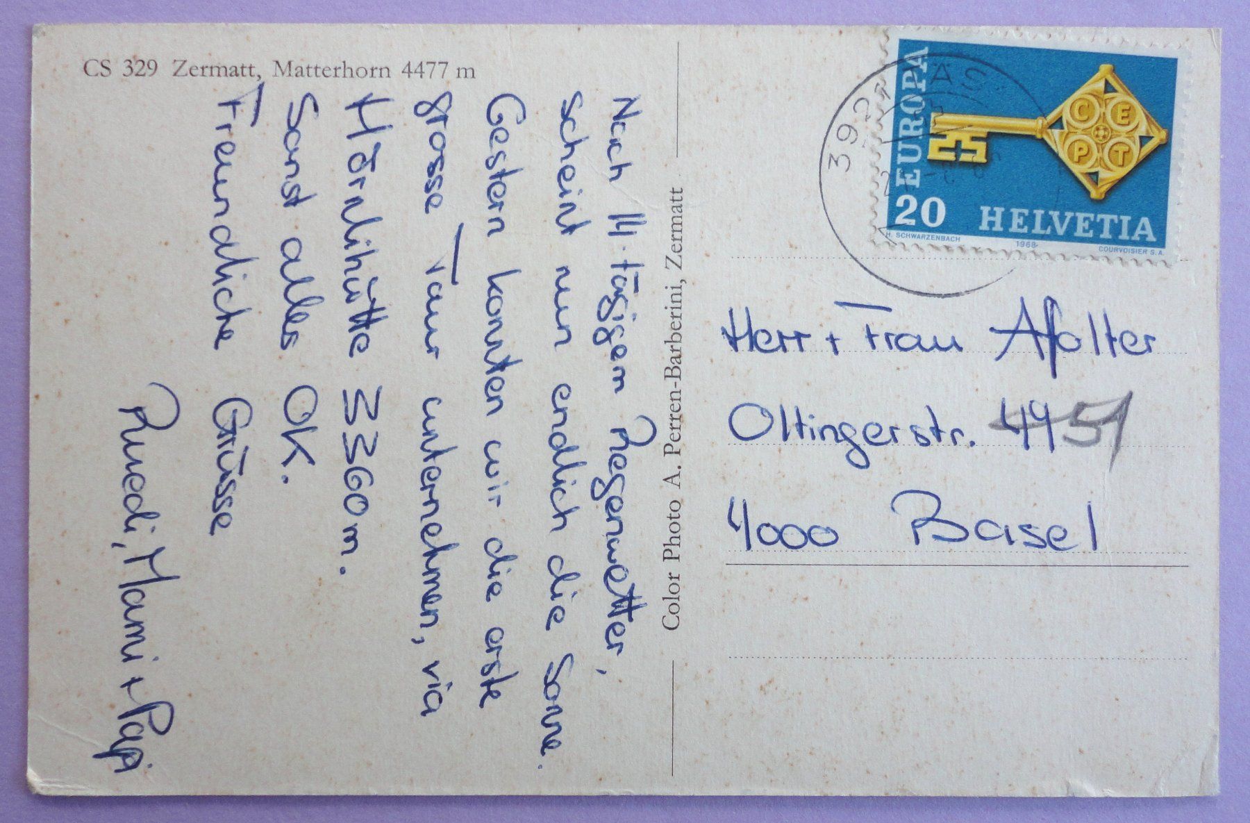 Cartoline postali: Zermatt, Matterhorn 4477 m – Difettoso da Fétigny venduto da Billy2miny 1