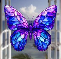 Fensterbild Schmetterling violett (Acryl)