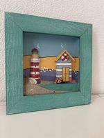 Cadre plage en verre et bois