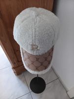 TOLLES Cap Teddyfell mit Schirm Beige/Weiss, Neu
