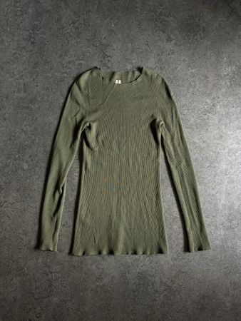Rick Owens Langarmshirt Rippstrick oliv Grösse S