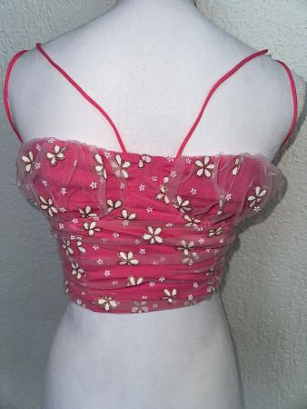 Top Blumen Pink Glitzerblumen Grösse M
