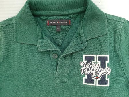 Schönes Polo-Shirt TOMMY HILFIGER Grün 110/5J - GuterZustand