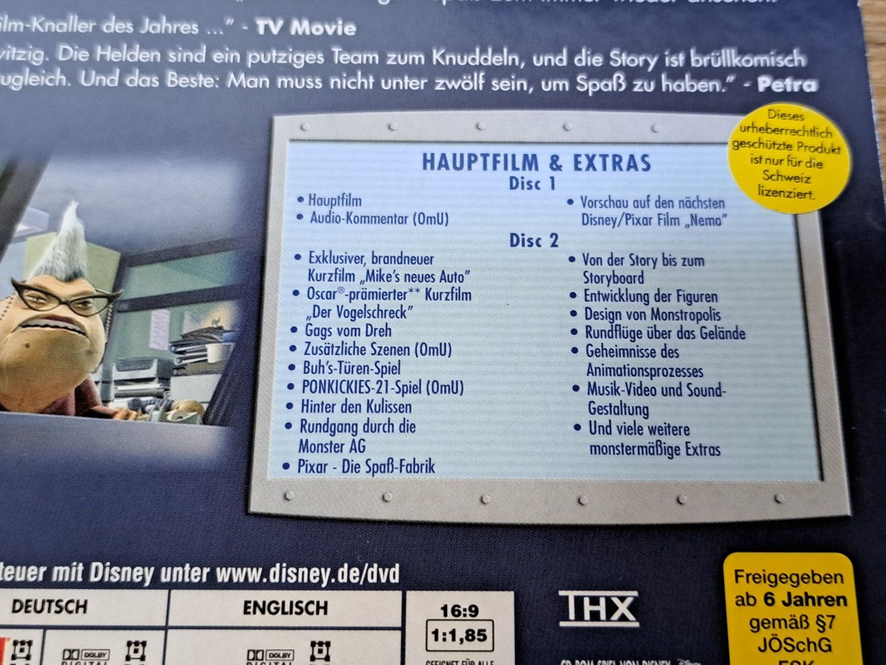 Tutti i DVDs: DVD Die Monster AG, 2-Disc Deluxe Edtion – Nuovo (secondo la descrizione) da Unterseen venduto da Kanica 4
