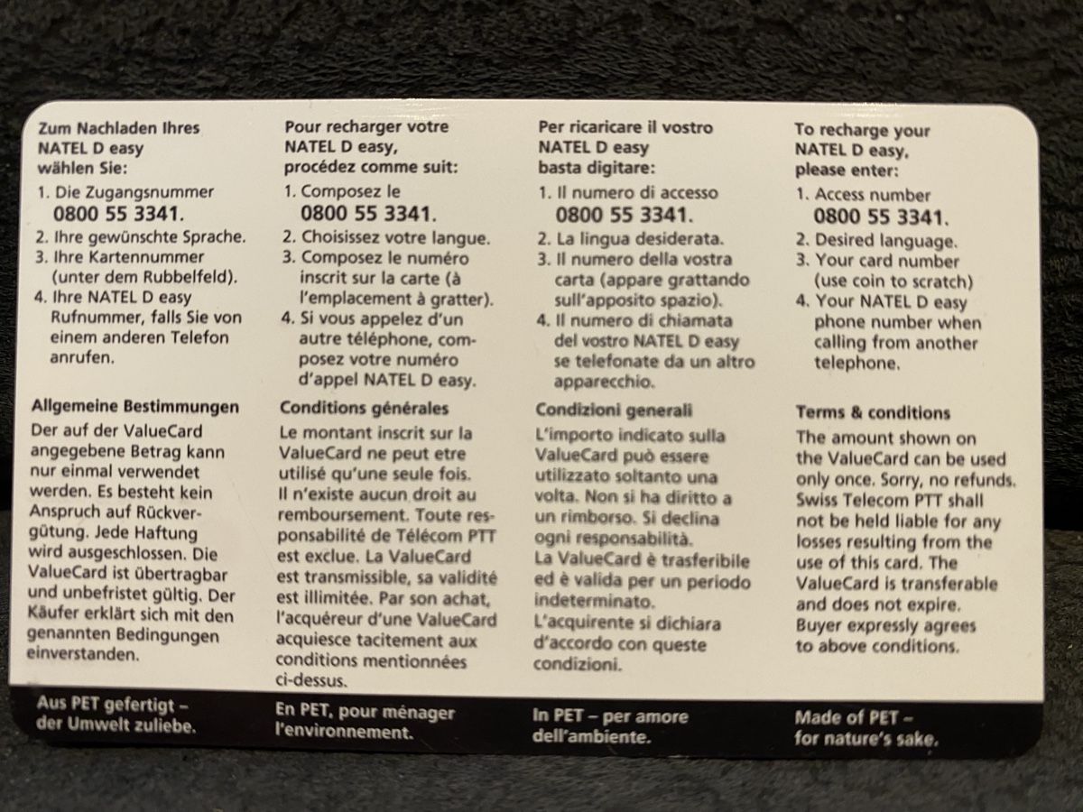Schede telefoniche: Carte – Usato da Lausanne venduto da babacard10 1