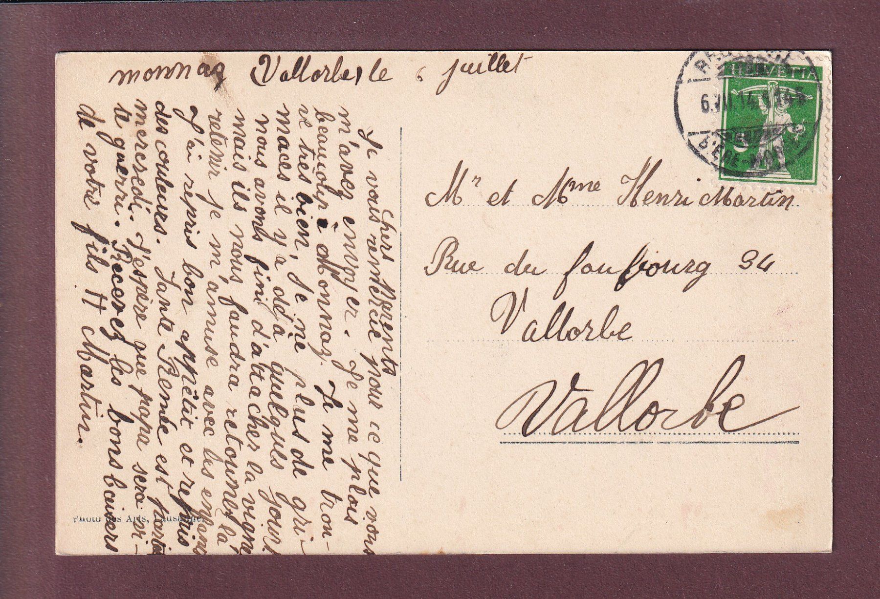 Ansichtskarten: VUFFLENS - Château - 1914 – Gebraucht aus Pully von nicecards 1