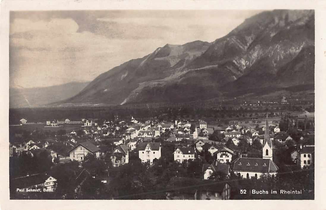 Cartoline postali: Schöne alte Postkarte BUCHS (SG) 1933 – Usato da Winterthur venduto da SchatzchischtliWinti