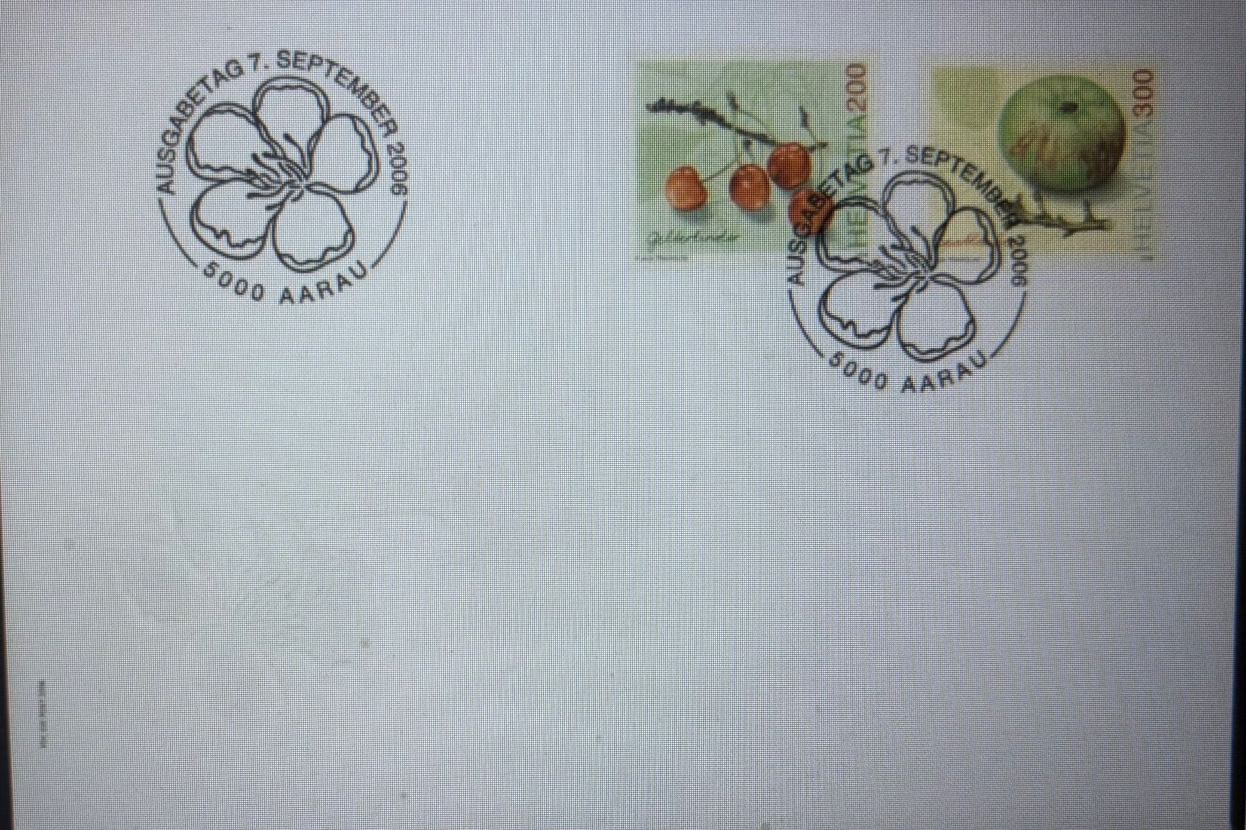 Alle Briefmarken: 2006, FDC, alte Obstsorten – Neu (gemäss Beschreibung) aus Muri b. Bern von Ching1