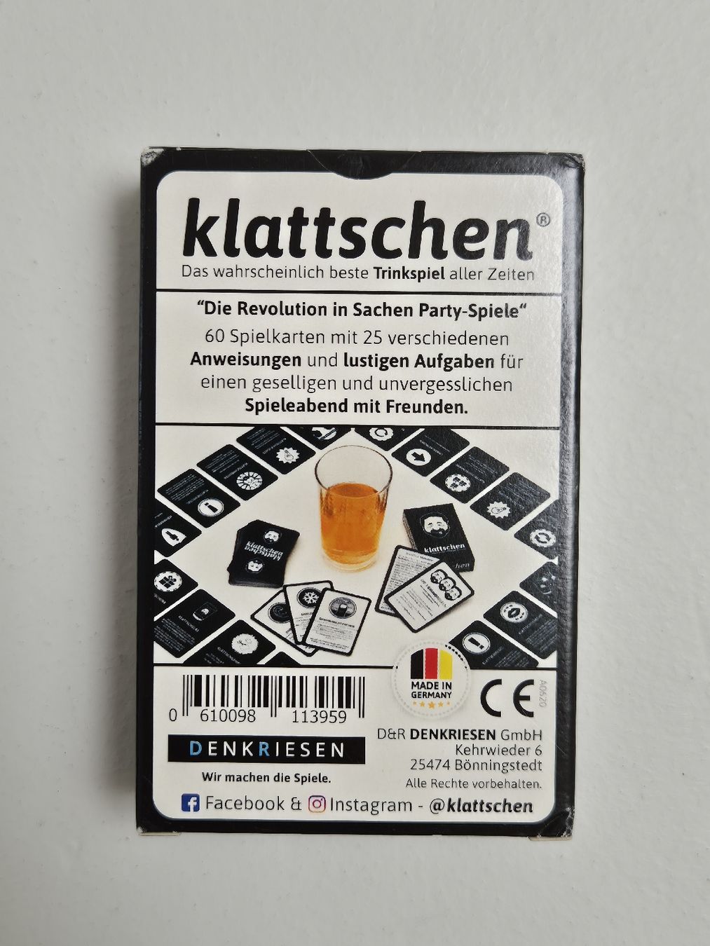 Giochi: Trinkspiel "klattschen" für gesellige Abende – Nuovo (secondo la descrizione) da Rebstein venduto da kenobi14 1