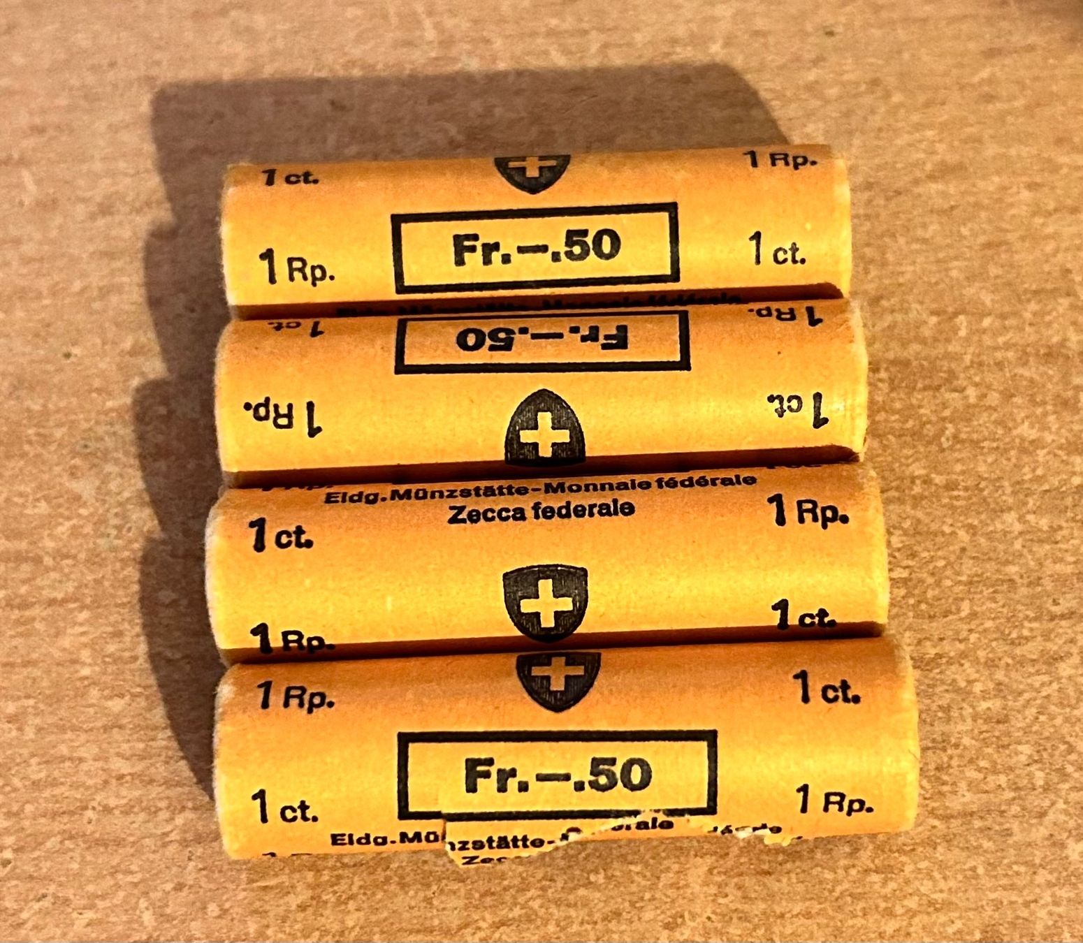 Tutti le monete: 1 Rappen 4 Rollen a 50 Stk. – Usato da Hildisrieden venduto da ipad70