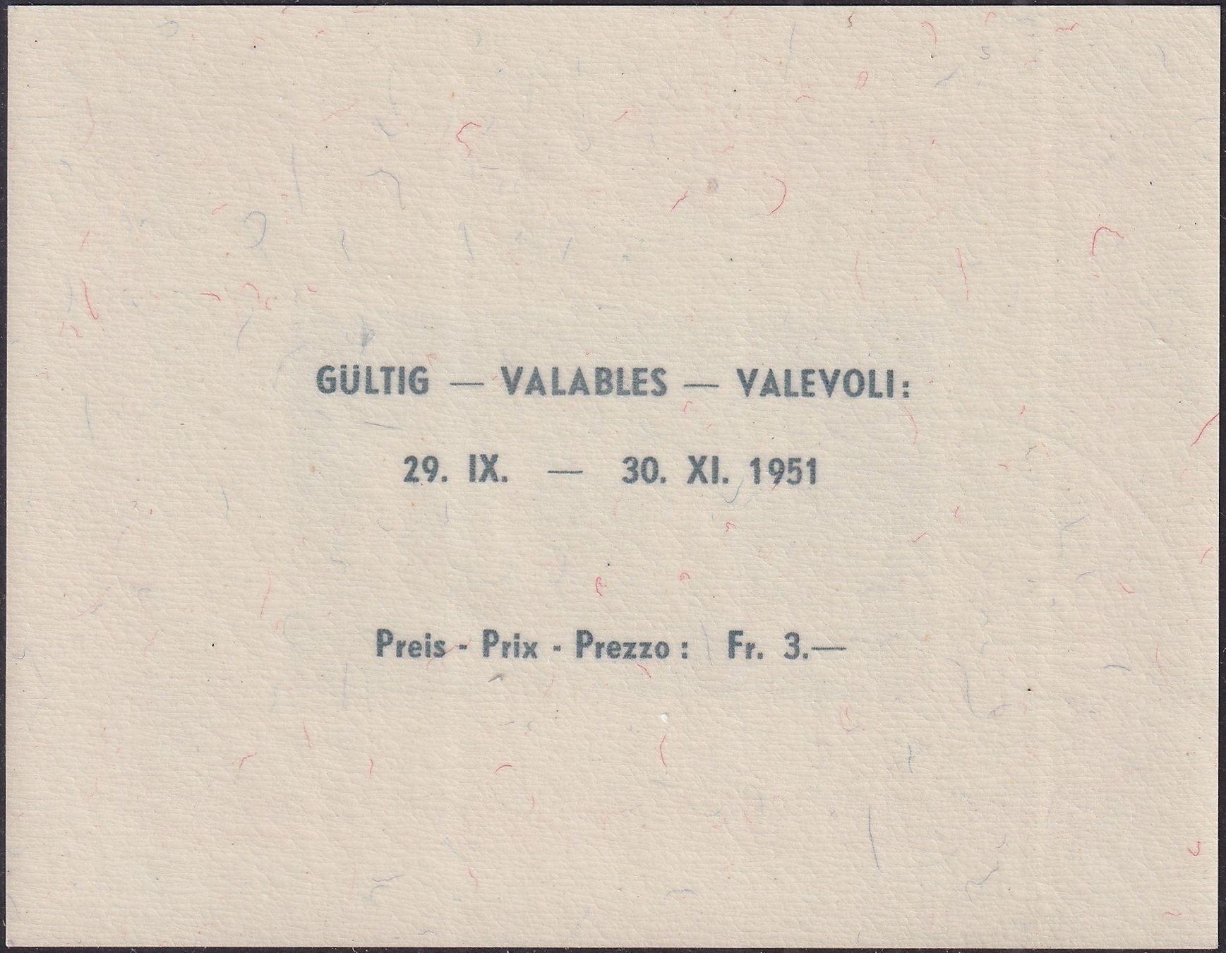 Tutti i francobolli: 1951: W32 LUNABA-BLOCK postfrisch **, Kat: 250.- – Usato da Sursee venduto da Luzernerraute 1
