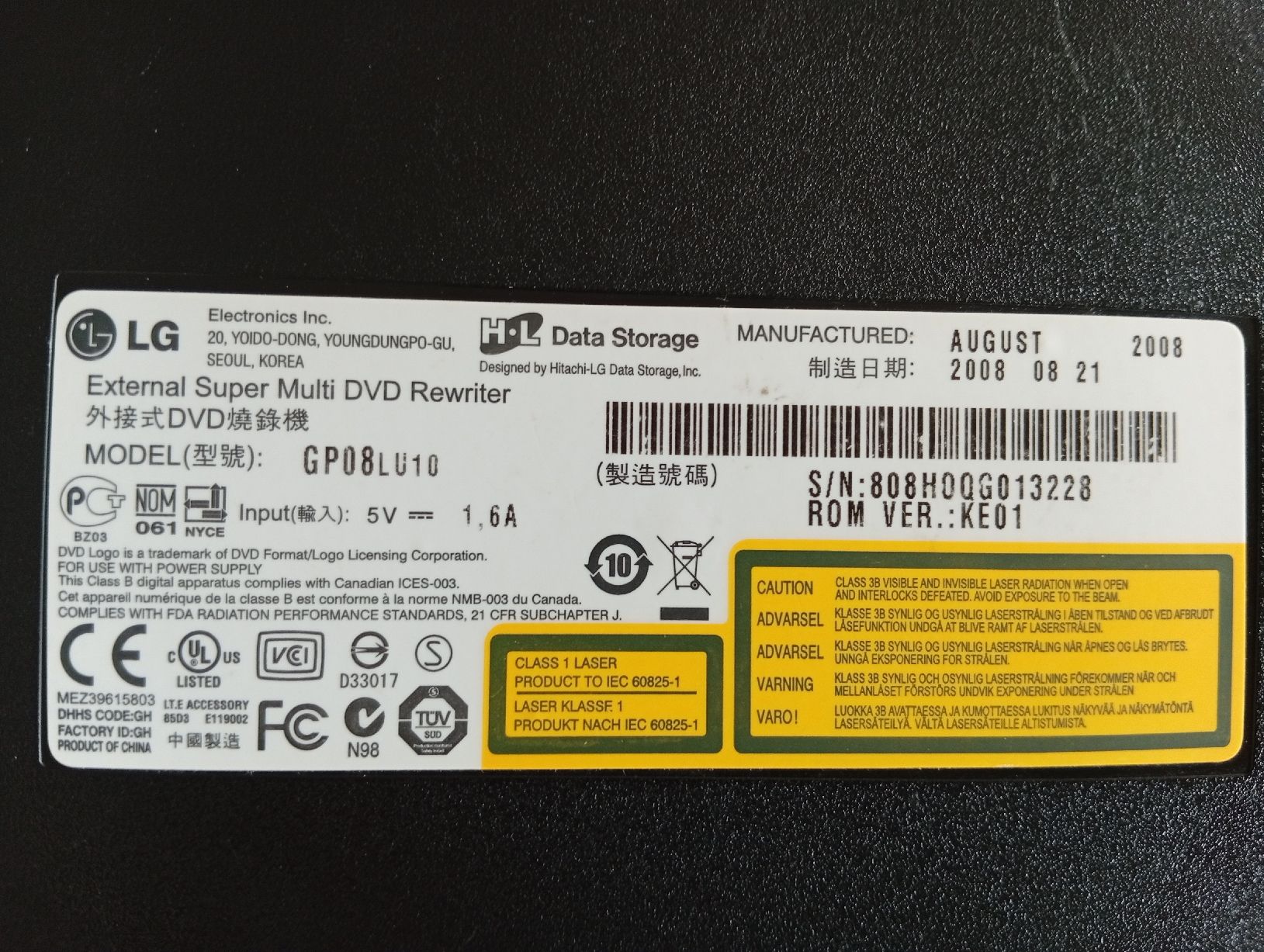 Tutti i DVDs: Masterizzatore DVD esterno LG GP08LU10 nero compatto – Usato da Arzo venduto da cit_9pkl 1