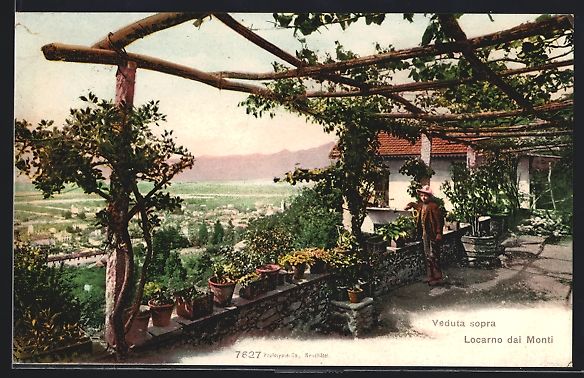 Cartoline postali: AK Locarno, Veduta sopra – Usato da Berlin venduto da bartko-reher