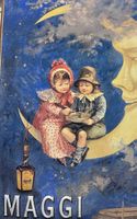 Vintage Maggi Blechschild - Kindermotiv Mond, Rarität!