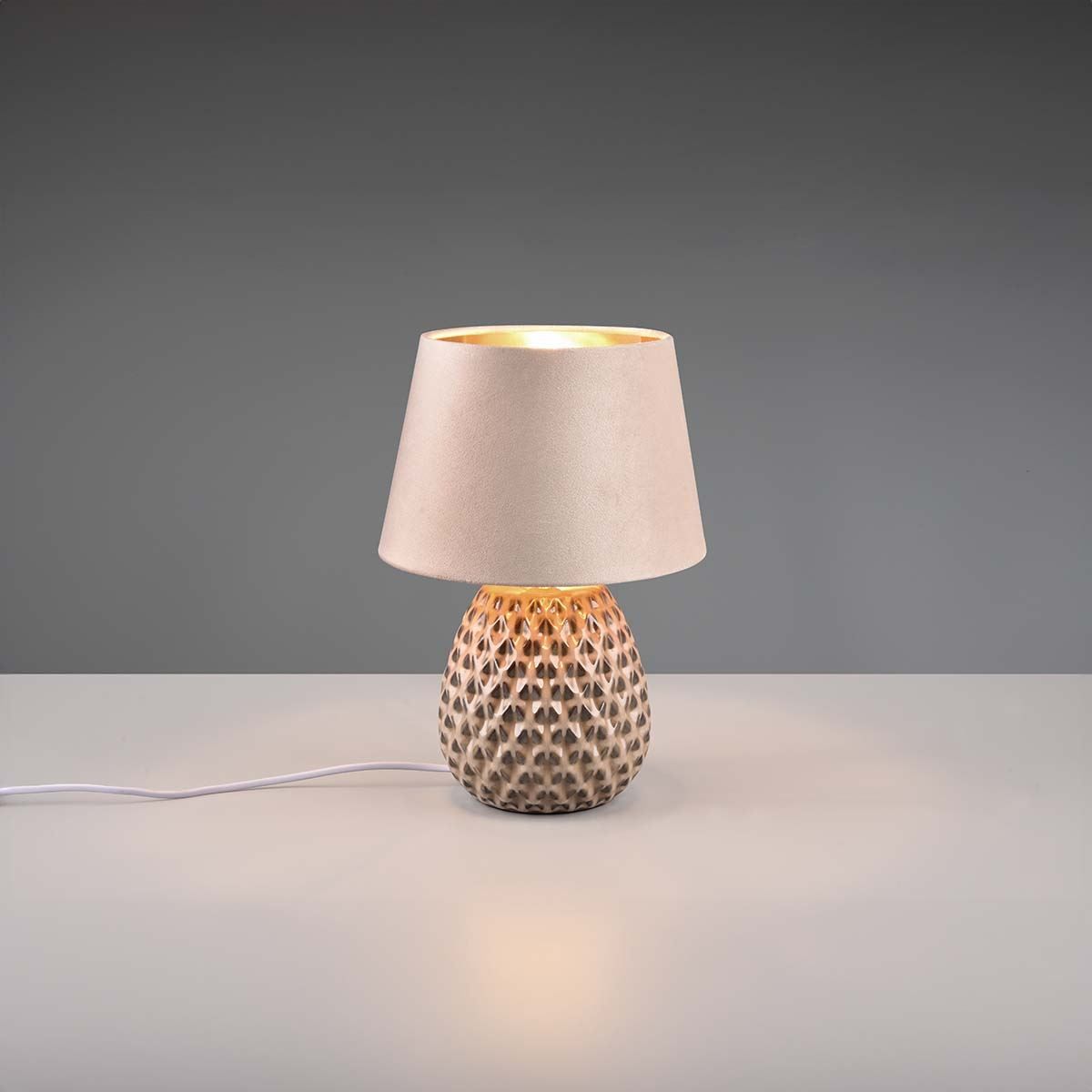 Lampen: Tischleuchte, Keramik, Beige, 35 cm Höhe – Neu (gemäss Beschreibung) aus Kreuzlingen von Smart-Light