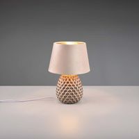 Tischleuchte, Keramik, Beige, 35 cm Höhe