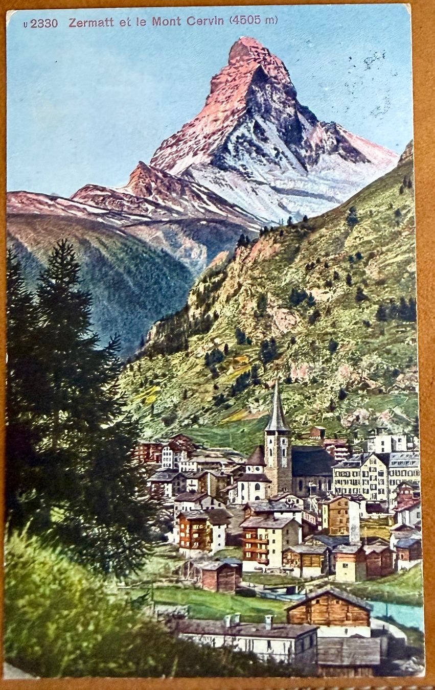 Cartoline postali: Zermatt - Cervin & le Village 1924 – Usato da Lutry venduto da Ediego
