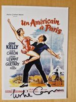 Leslie Caron, Original Autogramm auf Karte in Farbe