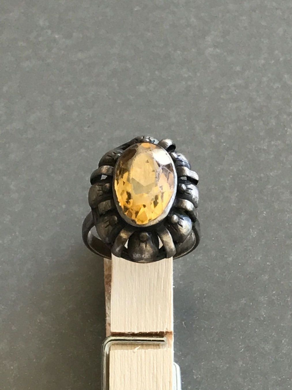 Ringe: XXL BIEDERMEIER CITRIN Silber Ring Rg53 – Gebraucht aus Basel von gretchen03
