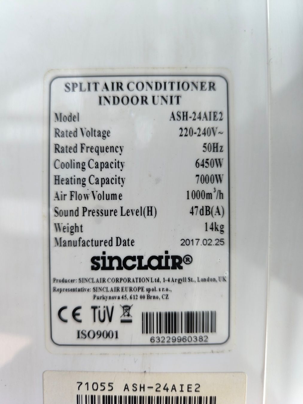 Klimageräte: Klimaanlage Split 6.5 Kw sinclair gebraucht – Gebraucht aus Arbon von millpoint 5