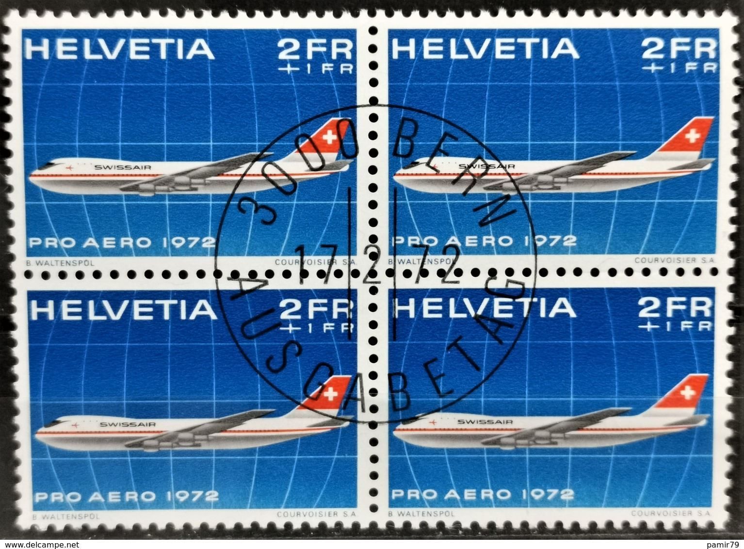 Tutti i francobolli: 1972 Pro Aero Viererblock ET-Stempel – Nuovo (secondo la descrizione) da Dübendorf venduto da goeggi79