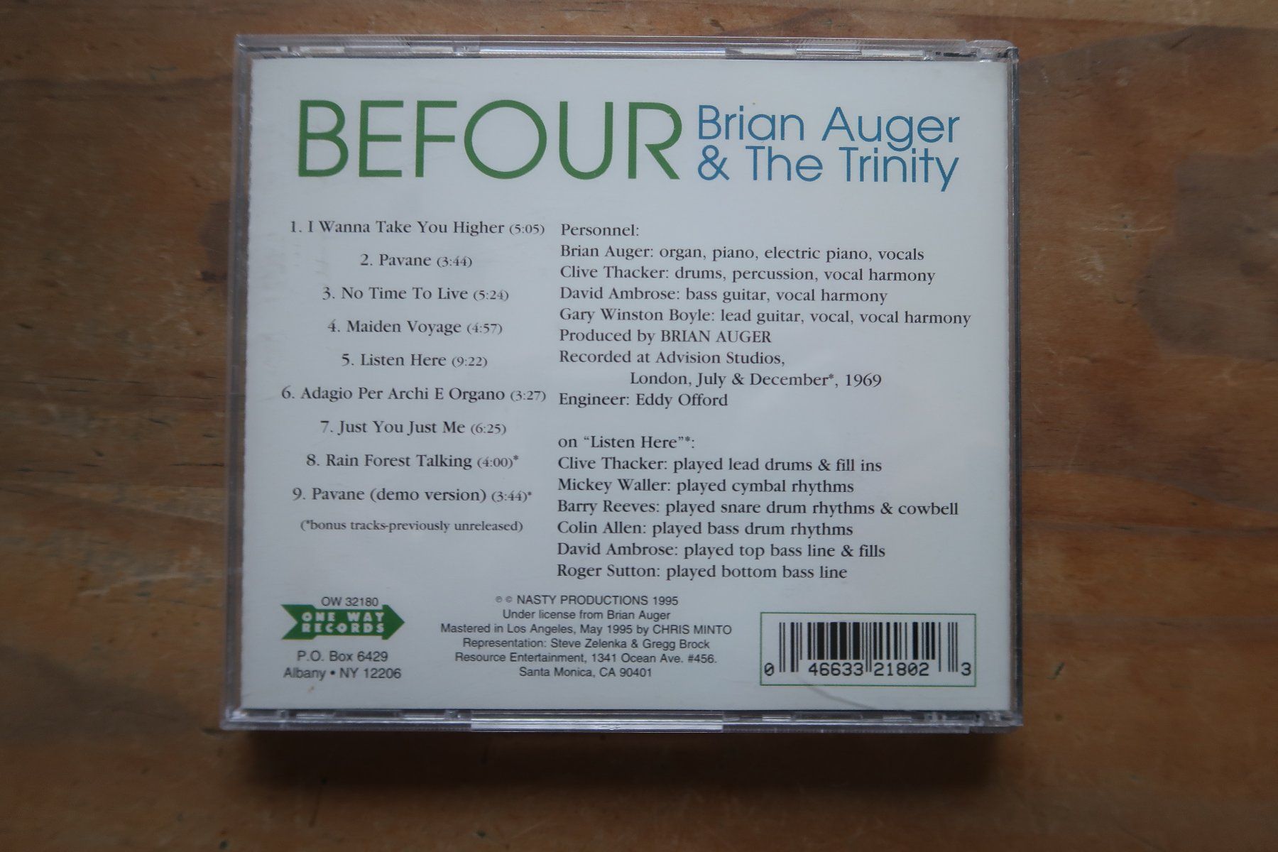 CD: BRIAN AUGER & THE TRINITY - BEFOUR - CD – Usato da Basel venduto da Patiscat 1