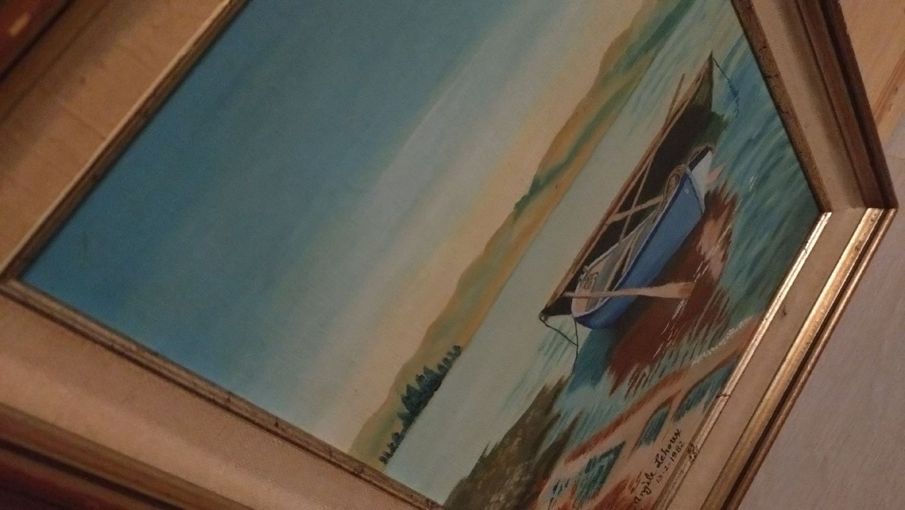 Gemälde: Tableau Angèle Lehoux Bateaux 1982  – Gebraucht aus Farvagny-le-Grand von LaCaverne 1
