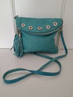 Sac Italien en Cuir Véritable Turquoise