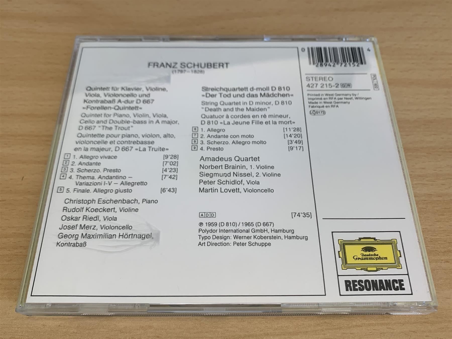 CD: Schubert - Forellenquintett – Usato da Rikon im Tösstal venduto da Alpenmutz 1