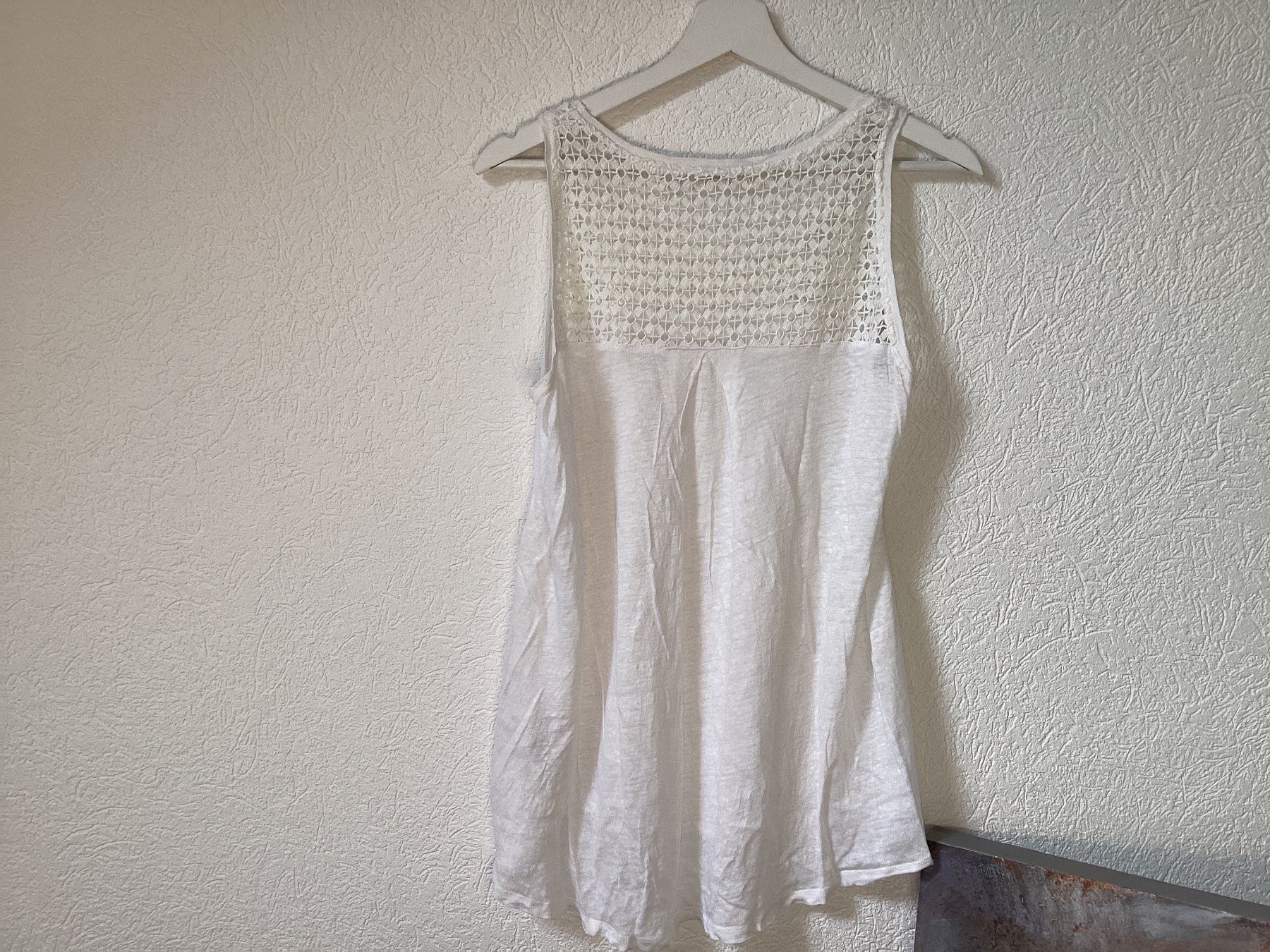 Opus Top: Opus weisses Sommer Top mit Spitze, Gr. 40, mit Leinen – Usato da Homberg b. Thun venduto da Homata 2
