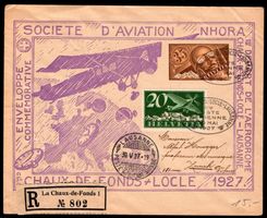 CH - Flugpost - regelm. Flug - RF 27.4D mit ZF - NOHORA