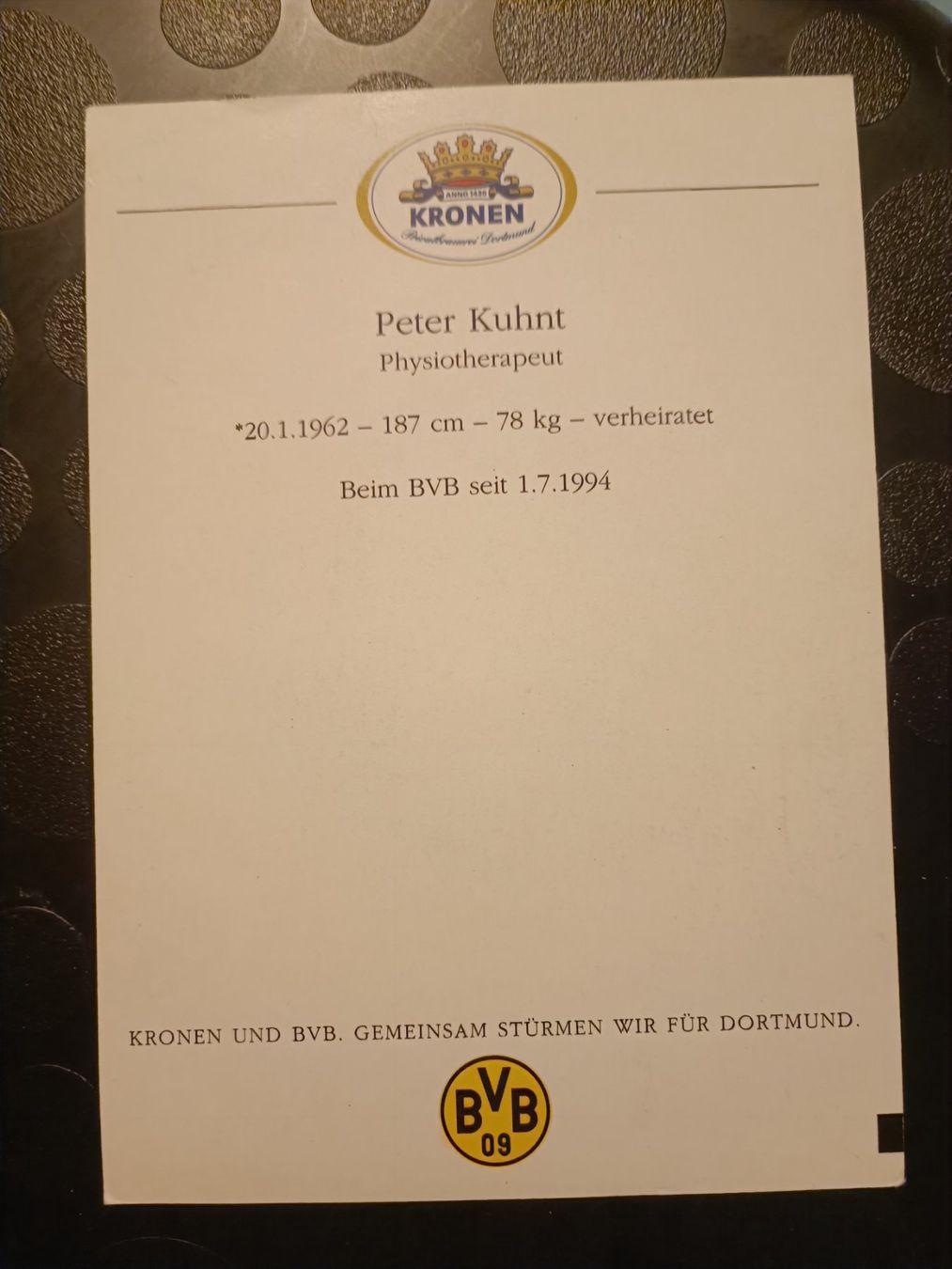 Autografi: Peter Kuhnt - BVB 95/96- Borussia Dortmund – Usato da Menziken venduto da Artographs 1