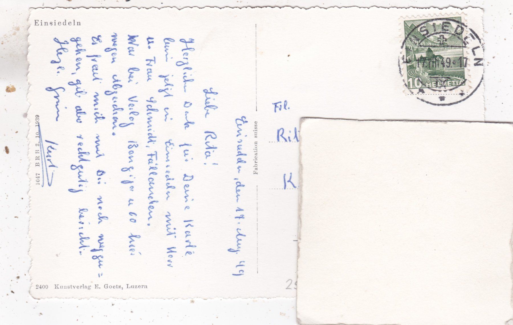 Cartes postales: Einsiedeln 1949 – D'occasion à Herisau par Lisegrat2008 1
