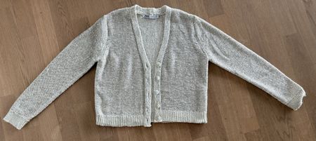 Zara Strickjacke, Cardigan, weiss, M, Pailletten