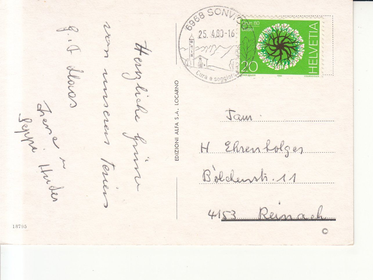 Cartoline postali: Lugano Tessin 1980 – Usato da Bürglen TG venduto da StampGraf 1