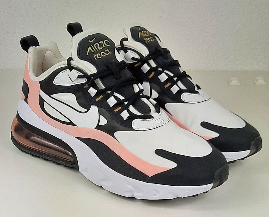 Nike air max 270 react black white coral best sale