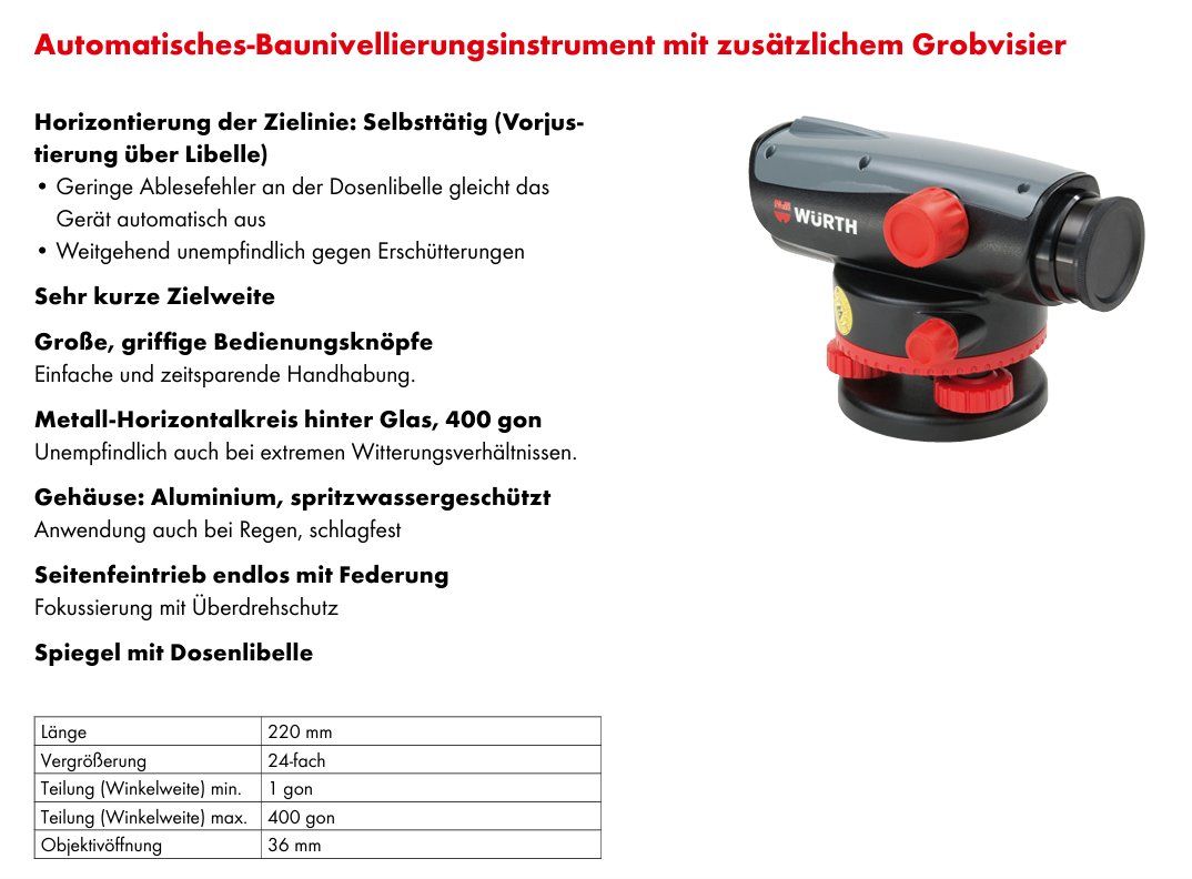 Würth Misurare: Nivellier-Set 3-teilig – Nuovo e nell'imballaggio originale da Bülach venduto da Igor1970 2