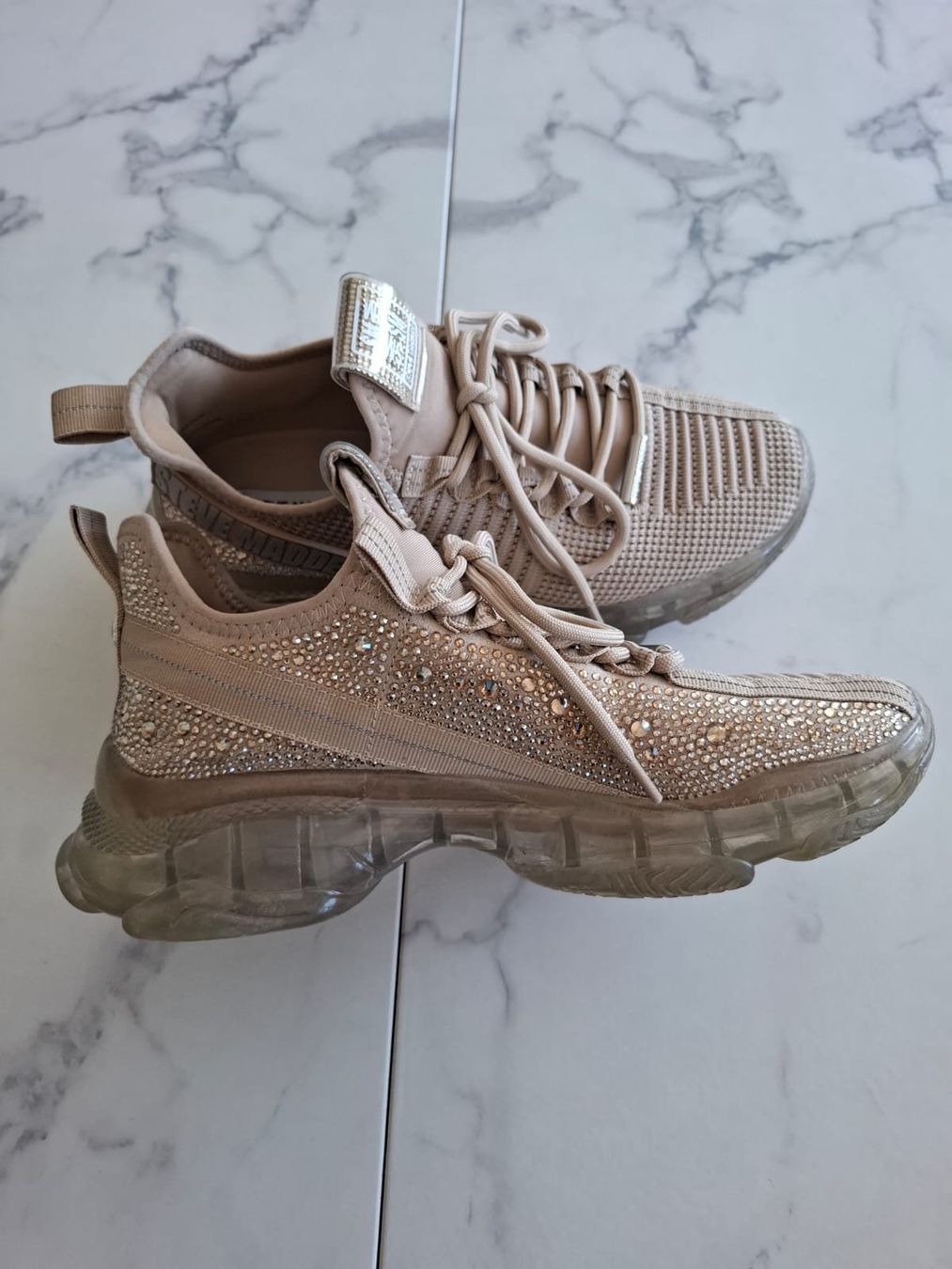 Steve Madden Scarpe da donna: Steve Madden Sneaker Gr.41, Beige mit Strass – Nuovo (secondo la descrizione) da Massagno venduto da Michaela.F